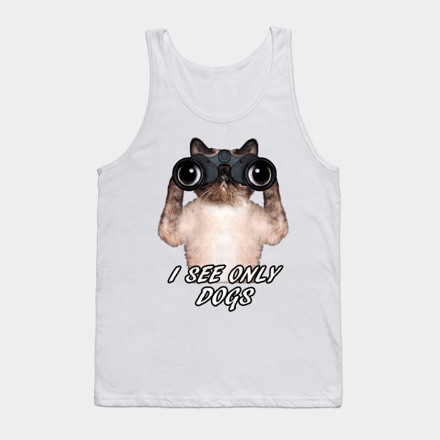 CAT SPYING DOGS Tank Top by candaten